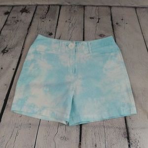 Larry Levine Blue & White Tie-Dye Denim Shorts